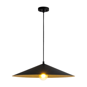 Industrial Oversized Iron Flat Cone Kitchen Pendant Light