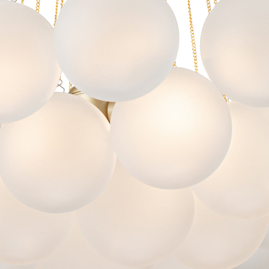 3-Light Cluster Frosted Glass Bubble Chandelier