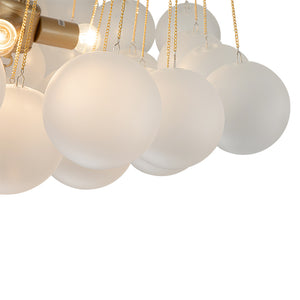 3-Light Cluster Frosted Glass Bubble Chandelier