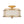 3-Light Distressed Gold Linen Drum Cage Semi Flush Mount
