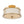 3-Light Distressed Gold Linen Drum Cage Semi Flush Mount