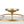 3-Light Distressed Gold Linen Drum Cage Semi Flush Mount
