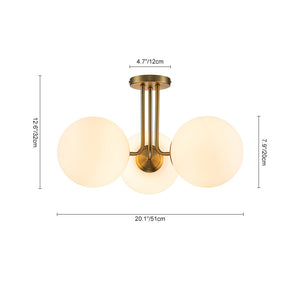 3-Light Frosted Glass Globe Ceiling Light