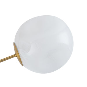 3-Light Opal Swirl Glass Globe Tiered Sputnik Semi Flush Mount