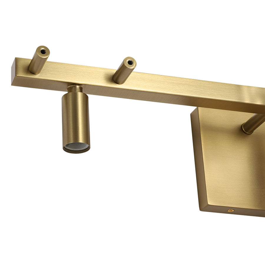 3-Light Water Glass Square Panel Brass Vanity Wall Sconce