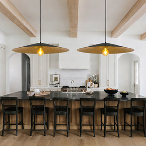Industrial Oversized Iron Flat Cone Kitchen Pendant Light