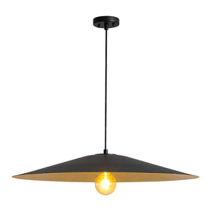 Industrial Oversized Iron Flat Cone Kitchen Pendant Light