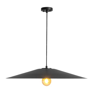Industrial Oversized Iron Flat Cone Kitchen Pendant Light
