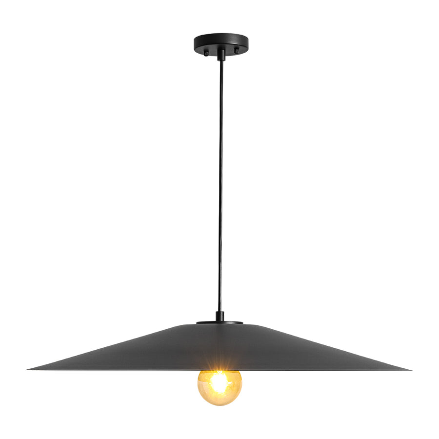 Industrial Oversized Iron Flat Cone Kitchen Pendant Light