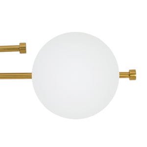 4-Light Brass Tiered Opal Glass Globe Linear Vanity Wall Sconce