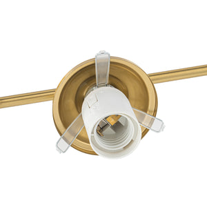 4-Light Opal Glass Globe Linear Island Semi Flush Chandelier