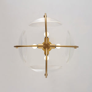 4-Light Celestial Shine Opal Glass Cover Round Chandelier