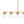 5-Light Brass Ribbed Glass Globe Linear Island Chandelier