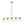 5-Light Brass Ribbed Glass Globe Linear Island Chandelier