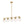 5-Light Brass Ribbed Glass Globe Linear Island Chandelier