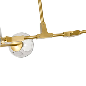 Morandi 5-Light Gray Glass Linear Branch Sputnik Chandelier