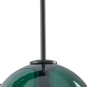 7-Light Cluster Green Glass Globe Bubble Island Pendant