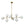 8-Light Linear Sputnik Frosted Glass Globe Chandelier 