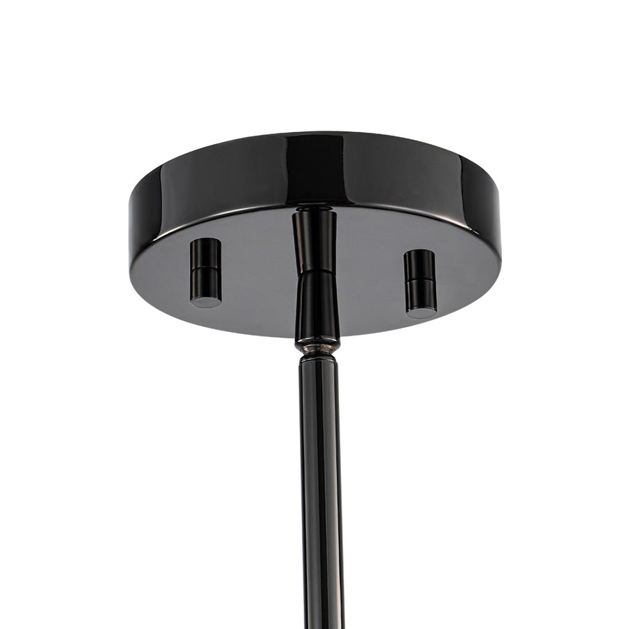 9-Light Hammered Smoked Glass Bubble Black Sputnik Chandelier
