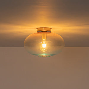 Art Deco Rainbow 1-Light Colored Glass Kids Semi Flush Mount