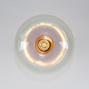 Art Deco Rainbow 1-Light Colored Glass Kids Semi Flush Mount