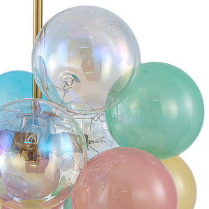 Art Deco Rainbow Cluster Colorful Glass Bubble Kids Chandelier