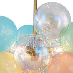 Art Deco Rainbow Cluster Colorful Glass Bubble Kids Chandelier