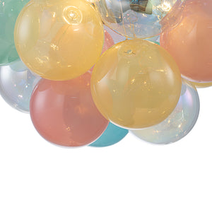 Art Deco Rainbow Cluster Colorful Glass Bubble Kids Chandelier