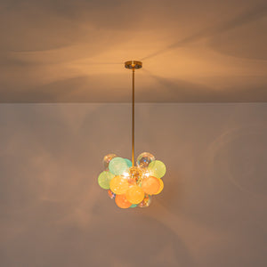 Art Deco Rainbow Cluster Colorful Glass Bubble Kids Chandelier