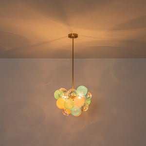Art Deco Rainbow Cluster Colorful Glass Bubble Kids Chandelier