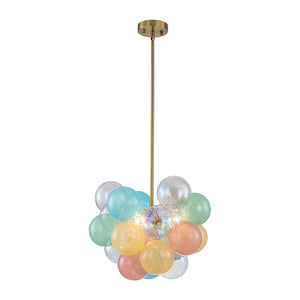 Art Deco Rainbow Cluster Colorful Glass Bubble Kids Chandelier