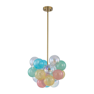 Art Deco Rainbow Cluster Colorful Glass Bubble Kids Chandelier