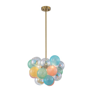 Art Deco Rainbow Cluster Colorful Glass Bubble Kids Chandelier