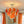 Art Deco Vintage Orange Water Glass Round Tiered Chandelier