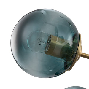 Glam Tiered Blue Glass Globe Bubble Sputnik Chandelier