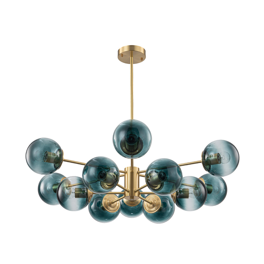 Glam Tiered Blue Glass Globe Bubble Sputnik Chandelier