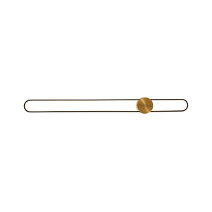 Black Brass Oval Ring Dimmable LED Semi Flush / Wall Light