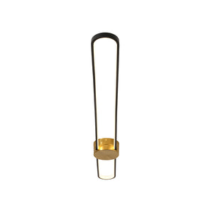 Black Brass Oval Ring Dimmable LED Semi Flush / Wall Light