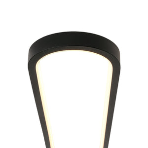 Black Brass Oval Ring Dimmable LED Semi Flush / Wall Light