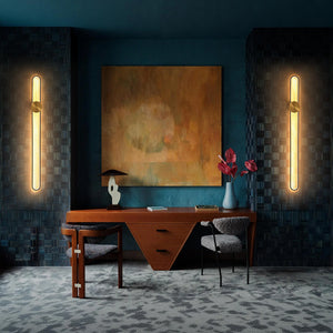Black Brass Oval Ring Dimmable LED Semi Flush / Wall Light