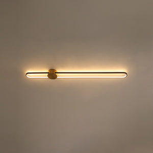 Black Brass Oval Ring Dimmable LED Semi Flush / Wall Light