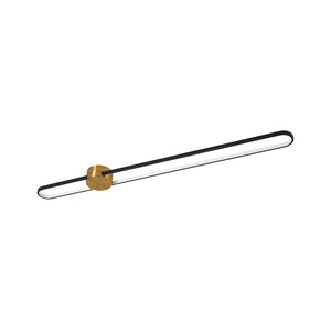 Black Brass Oval Ring Dimmable LED Semi Flush / Wall Light