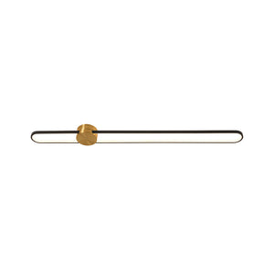 Black Brass Oval Ring Dimmable LED Semi Flush / Wall Light