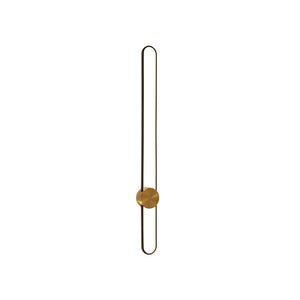 Black Brass Oval Ring Dimmable LED Semi Flush / Wall Light