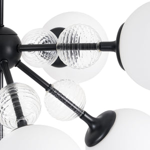 9-Light Tiered Sputnik Glass Globe Bubble Chandelier