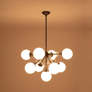 9-Light Tiered Sputnik Glass Globe Bubble Chandelier