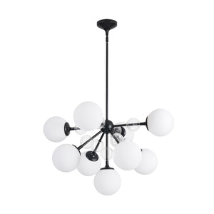 9-Light Tiered Sputnik Glass Globe Bubble Chandelier
