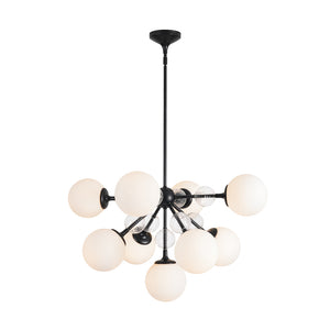 9-Light Tiered Sputnik Glass Globe Bubble Chandelier