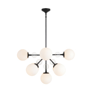 9-Light Tiered Sputnik Glass Globe Bubble Chandelier