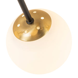 9-Light Opal Glass Bubble Round Sunburst Sputnik Semi Flush Mount